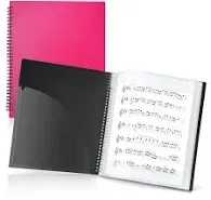 CRANBURY Sheet Music Folder 8.5x11 Dual Use Music Holder, Store Inside 24 Protective Sleeves or Write on Exposed Pages Outside Sleeves