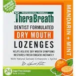 TheraBreath Dry Mouth Lozenges, Sugar Free, Mandarin + Mint - 24 lozenges [39.6 grams]