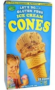 Lets Do Organic Ice Cream Cones - Sugar Cones for Ice Cream, Mini Ice Cream Cones, Ice Cream Cups, Crispy Cones, Mini Cake Cones - 1.2 Oz (Pack of 12)