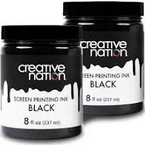 Fabric Screen Printing Ink 2-Pack - 16 Oz. of Water Based, High Opacity Ink for T-Shirt Silkscreen Printmaking - a Unique Christmas Stocking Stuffer Gift Idea (2-Pack Black)