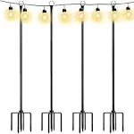 Walensee 9.4 ft String Light Poles with Hook for Hanging String Lights for Garden Party Patio Christmas Wedding