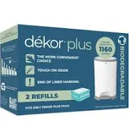 Diaper Dekor Plus Diaper Pail Refills - 2 pack