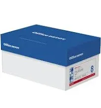 Office Depot(R) Brand Multiuse Paper, Letter Size Paper, 94 (U.S.) Brightness, 20 Lb, White, 500 Sheets Per Ream, Case Of 8 Reams