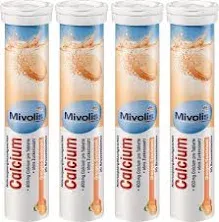 Mivolis Calcium effervescent Tablets - Dietary Supplements 8 Tubes x 20 pcs | Germany