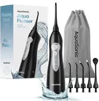 Aquasonic Aqua Flosser Professional Rechargeable Water Flosser with 4