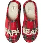 Dearfoams Men&#039;s Plaid Papa Bear Clog Slipper