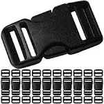 Buckles for 2 inch Wide Webbing Straps: Quick Side Release Buckle Clip 2 set and Tri-Glide Slide 4 pcs Fit 2" Nylon Web Belt, Plastic Snap Fastener Clip Heavy Duty Replacement Dual Adjustable