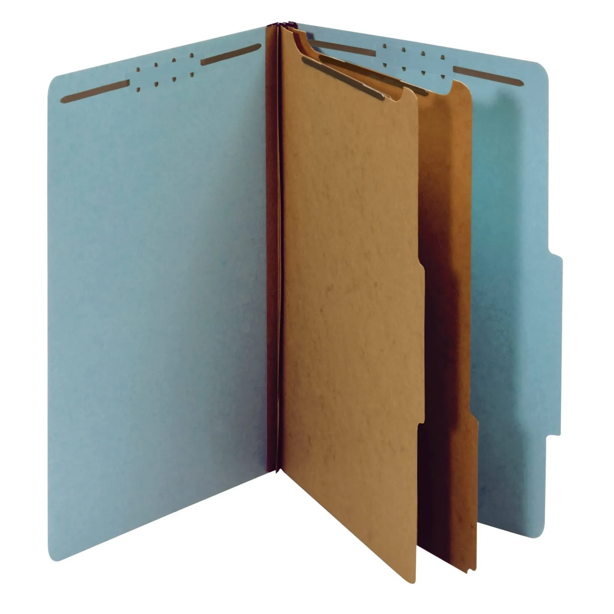 Office Depot -Classification Folders W/ Expansion Blue Legal Size 2 Dividers 5CT