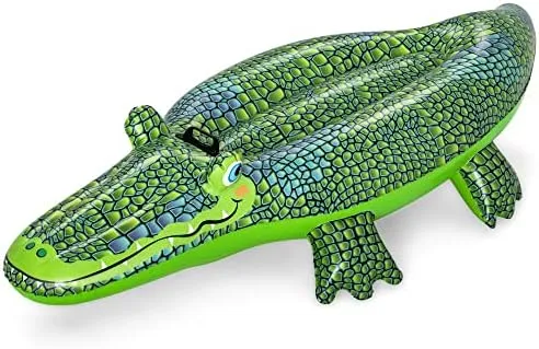 H20GO Inflatable Buddy Croc Ride-On 60”x 28” Ages 3+, Pool &amp; Beach Toy, NEW