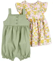 Baby 3-Piece Dress & Romper Set