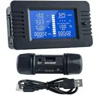 Hosyond 8-120V 0-100A Multifunction DC Battery Monitor with USB Shunt