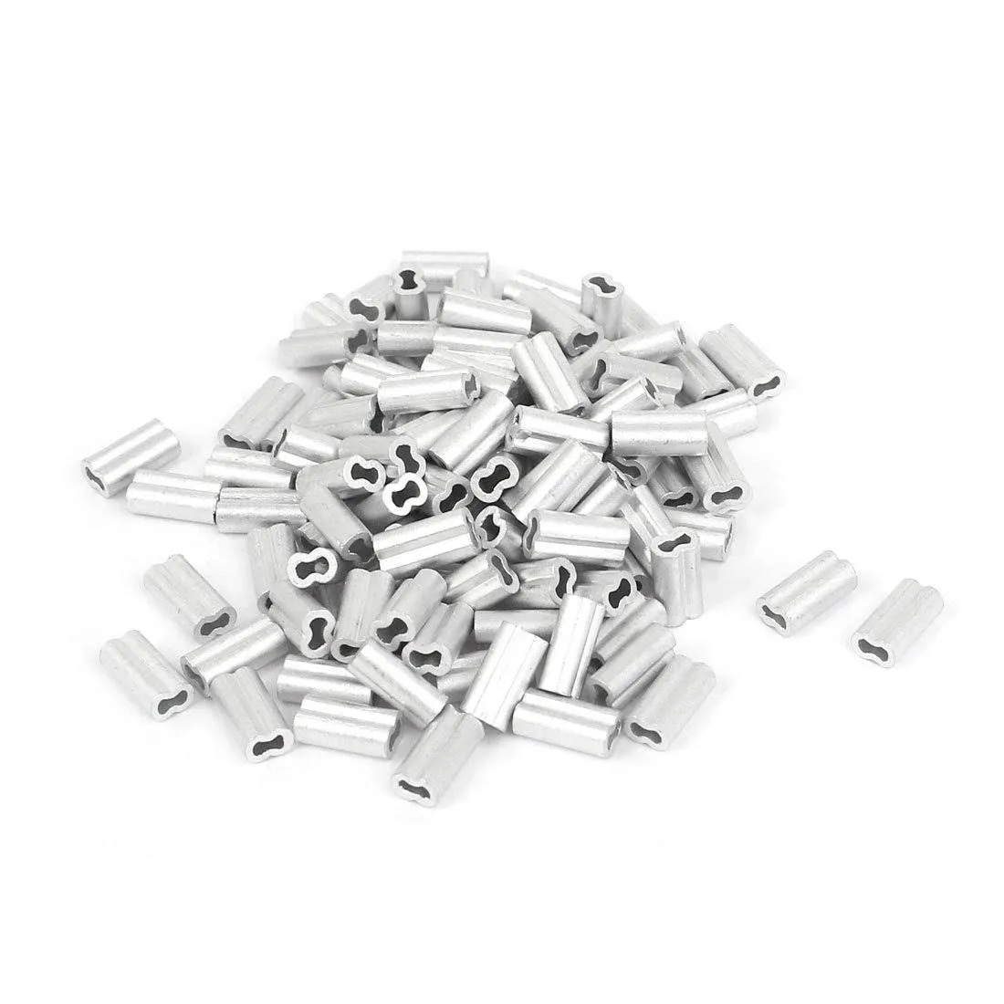 uxcell 1mm Wire Rope Aluminum Sleeves Clip Fittings Cable Crimps 100pcs