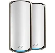 Netgear Orbi 970 Series Quad-Band Wi-Fi 7 Mesh Add-on Satellite in White