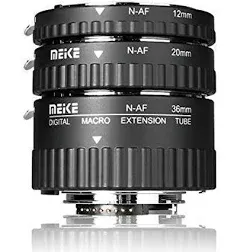 MEIKE N-AF1-A Macro Electronic Mount Auto Foucs Macro Metal Extension Tube Adapter for Nikon DSLR Camera D80 D90 D300 D300SD800 D3100 D3200 D5000 D5100 D5200 D7000 D7100 etc