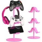 Controller Holder Pink,Headphone Stand,3 Tier Multi Adjustable Game Controlle...