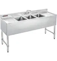 DuraSteel 3 Compartment Stainless Steel Bar Sink