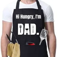 Funny Aprons for Men - Mens Apron, Dad Apron for Kitchen with Pockets, BBQ Grilling Aprons, Birthday Gifts for Dad