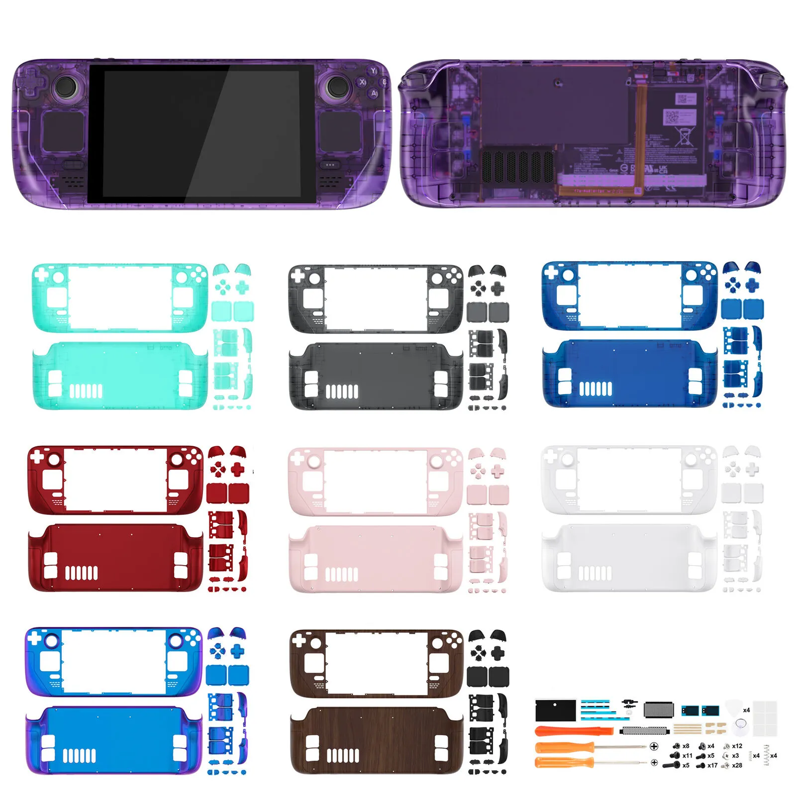 Faceplate Back Plate Buttons Replacement Housing Shell for Steam Deck Console