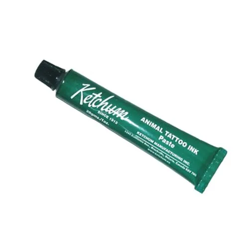 Ketchum Tattoo Paste Green 1 oz Tube Livestock Pets Permanent Identification