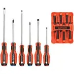 BLACK+DECKER Magnetic Screwdriver Set, Phillips, Flat Head, and Precision Screwdrivers, 12-Piece (BDHT65002)