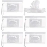 Susimond 6pcs Portable Wet Wipe Pouch Dispenser, Refillable Reusable Wipe Holder