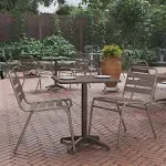 Flash Furniture Mellie 23.5'' Square Aluminum Indoor-Outdoor Table with Base, Bronze