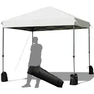 Costway Pop-Up Canopy Tent 8&#039; x 8&#039; Adjustable Height Sturdy Drain Hole Black