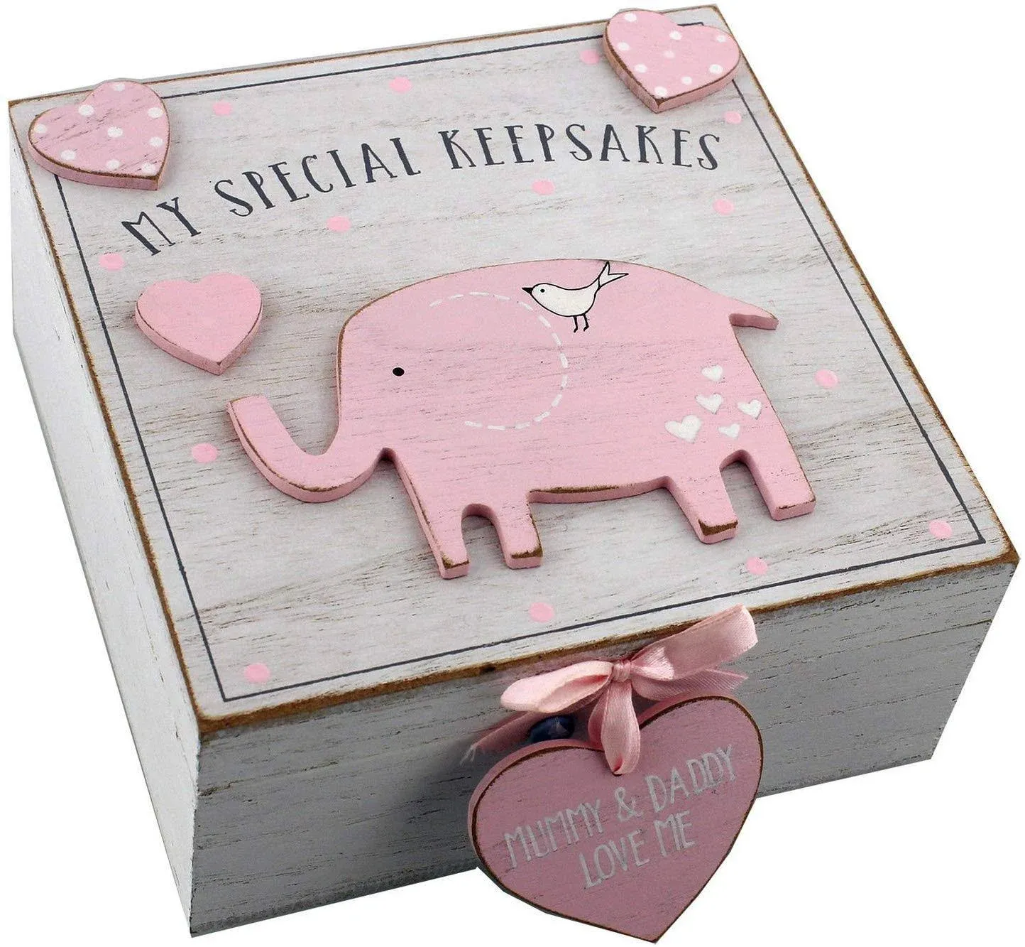 Oaktree Gifts Baby Girl Wooden Memories Keepsake Box