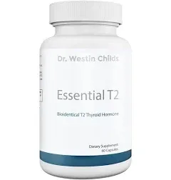 Dr. Westin Childs Essential T2 - T2 Thyroid Support Supplement with Bio-Identical 3,5 Diiodo-l-thyronine for Hypothyroidism, Hashimoto's, Thyroidectomy & Rai, Non GMO, 60 Day Supply