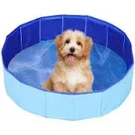 Dog Pool, Foldable Pet Pool, Small Portable PVC Dog Swimming Pool 24 x 8 Inch Folding Dog Cat Bath，Small Portable PVC Dog Swimming Pool，Tub Indoor Collapsible Ball Pit for Puppies(Blue, Small)