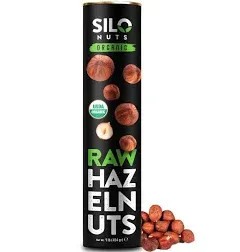 SILO Nuts, Organic Hazelnuts, Raw, 454 gr, Whole, Turkish Origin, Natural, with Skin