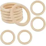 10 PCS 100mm Unfinished Wooden Rings for Craft, 4 inch Diameter Nature Solid Wood Rings for DIY Crafts Without Paint, Macrame Wooden Rings for Ring Pendant and Connectors Jewelry Making