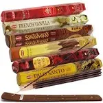 Hem Incense Sticks Variety Pack #22 and Incense Stick Holder Bundle with 6 Most Desired Fragrances