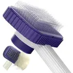 Cat brush, Cat Brush for Long or Short Haired Cats, Remove Loose Fur and Mats, Rounded Pins Reduces Painful Pulling, Not for Tangle and Curly Fur, Dark Blue