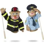 Melissa & Doug Rescue Puppet Set - Police Officer and Firefighter - Soft, Plush Puppets For Kids Ages 3+