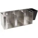 San Jamar Lid Organizer with Adjustable Dividers for Restaurants and Fast Food, Plastic, 14.5 Inches, Silver