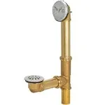 EZ-FLO 1-1/2 Inch Trip Lever Bath Waste and Overflow Drain Kit, Brass with Chrome Plated Trim, 35201