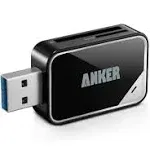 1x Anker USB 3.0 Memory Card Reader AR200 SDXC SDHC SD Micro SD in BLACK