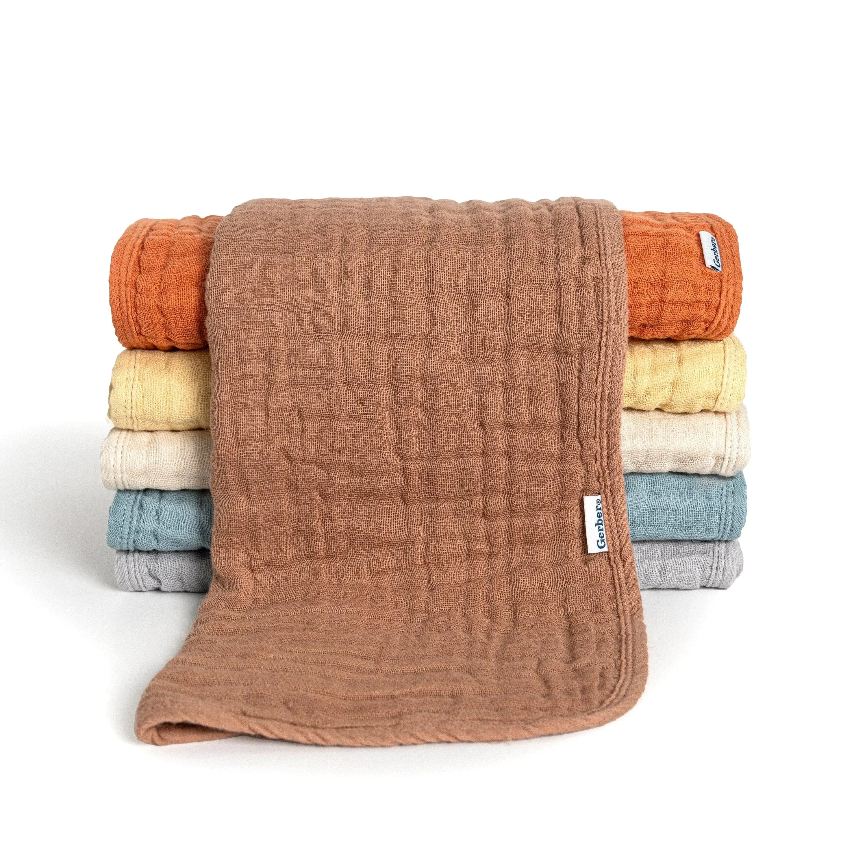 Gerber 6-Pack Baby Neutral Multi Browns Muslin Burp Cloths