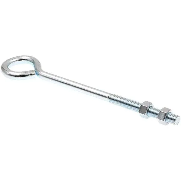 Prime-Line 9066972 Eye Bolts with Nuts, 1/2 In.-13 x 6 In., Zinc Plated Steel, (10 Pack)