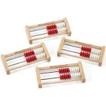 hand2mind Mini 20 Bead Wooden Rekenrek, Abacus for Kids Math, Math Manipulatives Kindergarten, Counting Rack for Kids, Counters for Kids Math, Educational Toys for Elementary Kids (Set of 4)