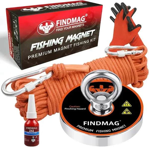 FINDMAG 1000 LBS Magnet Fishing Kit, 3.54&#034; Neodymium, with Case