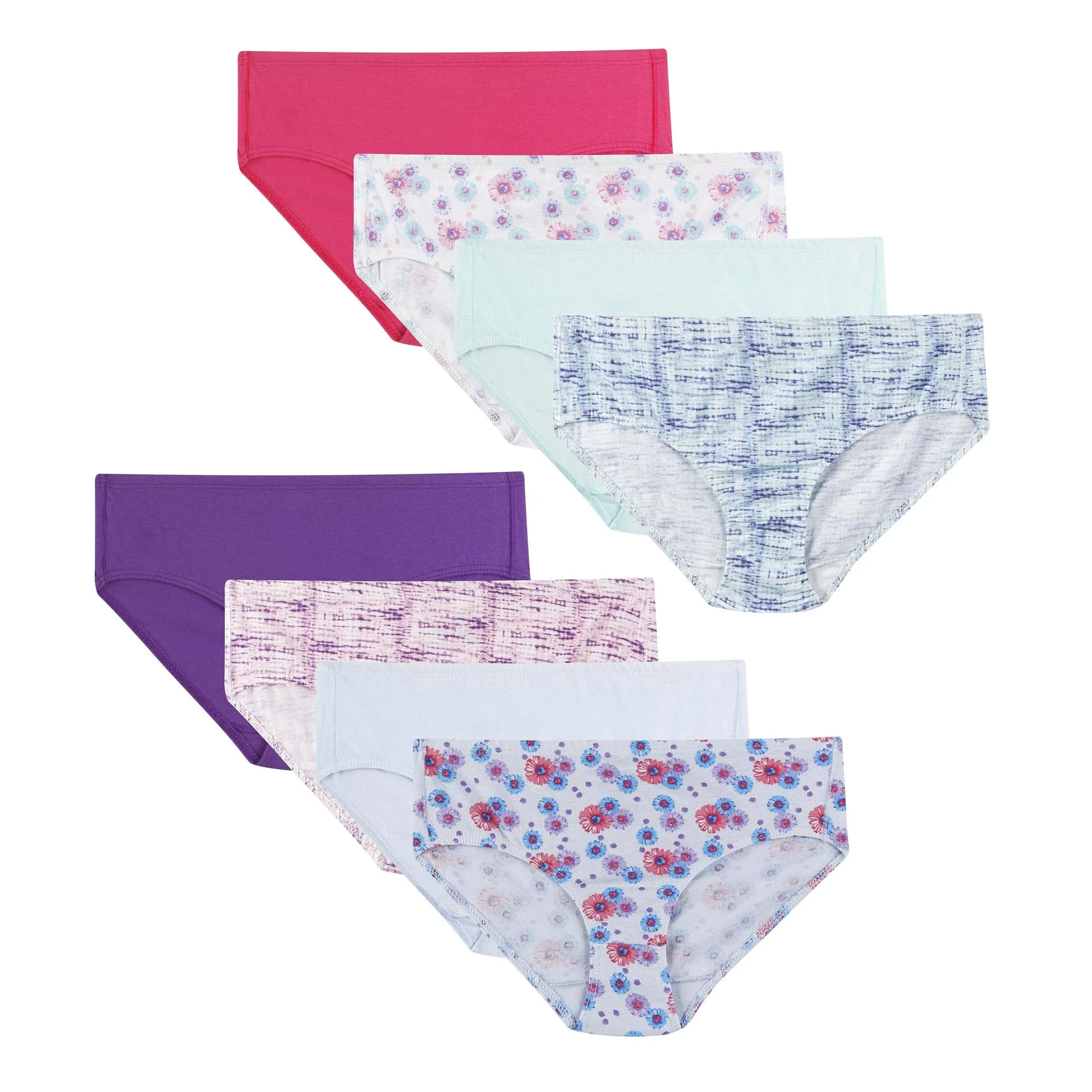 Girls Hanes Ultimate 8-Pack Pure Comfort Organic Brief Panties, Girl's, Size: 14, Multi Color