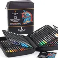 Castle Art Supplies 72 Watercolor Pencils Zip-Up Set for Adult Artists