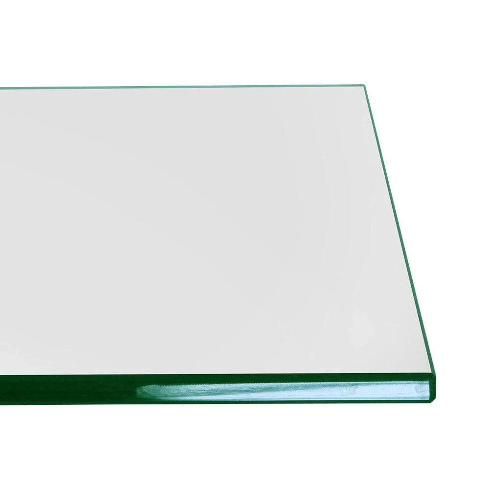 Dulles Glass 30 inch Square Flat Polish Edge 1/4 inch Tempered Glass Table Top