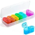 7 Days Am PM Pill Organizer - 2 Times A Day Large Weekly Pills Case BPA-Free Pills Box Container Cases Morning and Night Pill Boxes with Unique