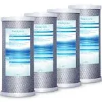 Geekpure Big Blue 4.5"x 10" Carbon Block Replacement Filters for Whole House Water Filtration System 5 Micron -Pack of 4