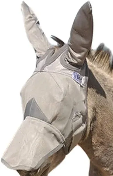 Cashel Crusader Mule Fly Mask with Long Nose and Ears, Grey, Mule Yearling