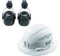 Klein Tools Vented Full Brim Hard Hat with Earmuff Attachment