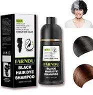 Farndu Hair Dye Shampoo for Women & Men Gray Hair Coverage Herbal Natural Ingredients 3 In 1 Hair Color Shampoo